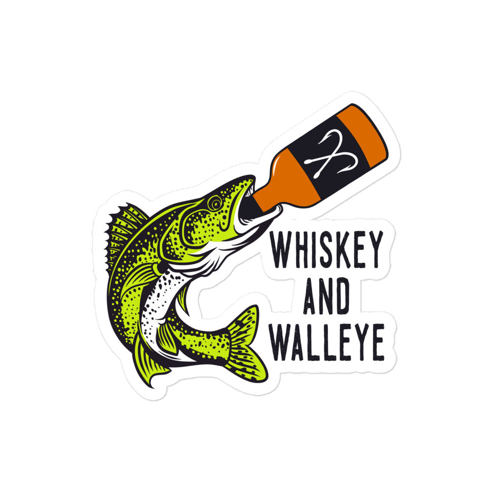 Whiskey & Walleye Bubble-free stickers