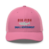 Big Fish Small Government Red White & Blue Trucker Cap