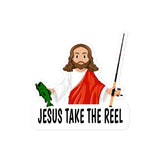Jesus Take the Reel (Bass) Bubble-free stickers