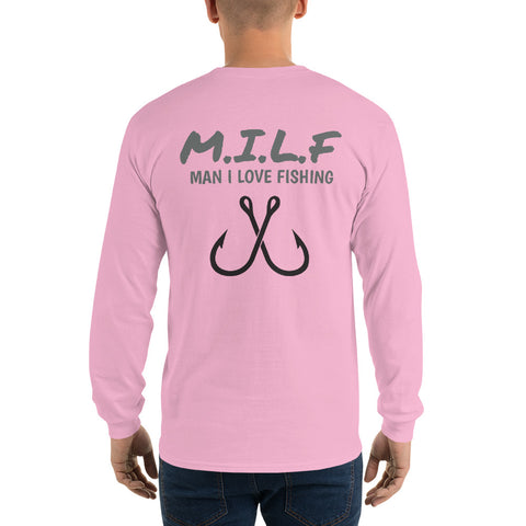 Milf Man I Love Fishing T-Shirt Large / Pink